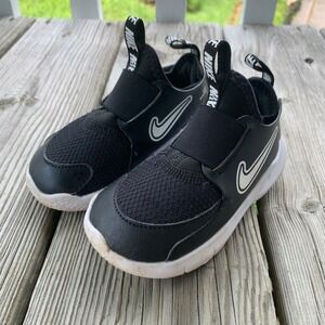 Nike Flex Runner 3 Toddler Shoes Size 7C Slip On Sneakers Black White FN1478-005